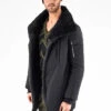Herren Parka Asymetric Luxury Zipper In Schwarz