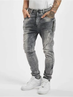 Herren Slim Fit Jeans Thor Slim 7P With Zips In Grau