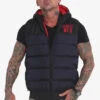 Herren Weste Fck Society Quilted Hooded In Blau