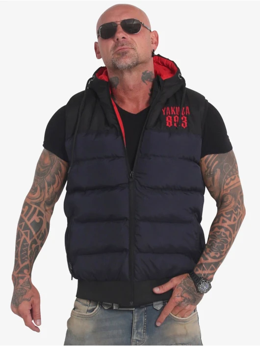 Herren Weste Fck Society Quilted Hooded in blau Herren Weste Fck Society Quilted Hooded In Blau -Modisches Herrenbekleidungs Geschäft yakuza weste blau 851882